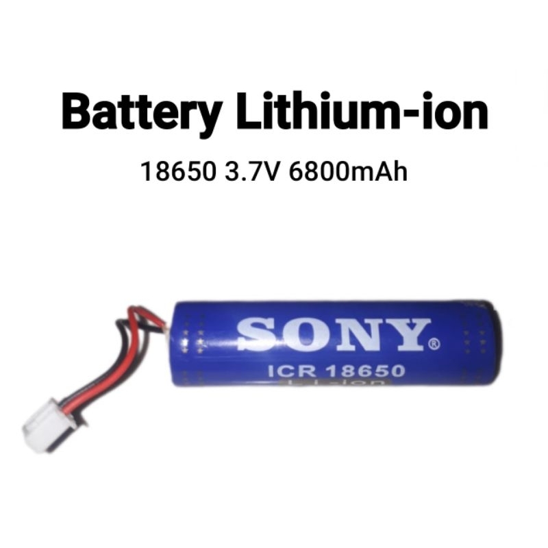 Battery baterai Charger Original Sony 18650 3.7 6800Mah XH 2.54 plus soket