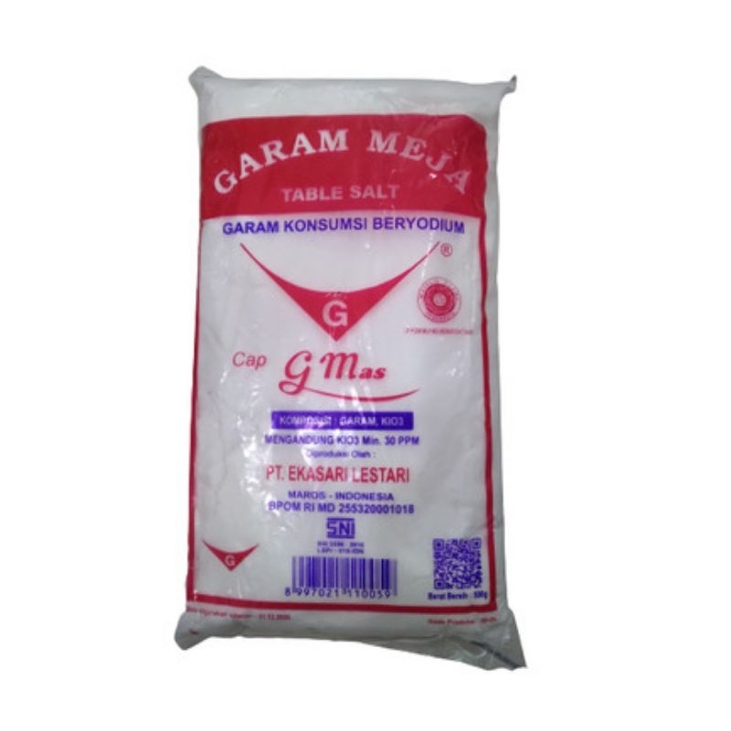

Garam Meja Cap G mas (500gram) / Garam Halus Gunung Mas