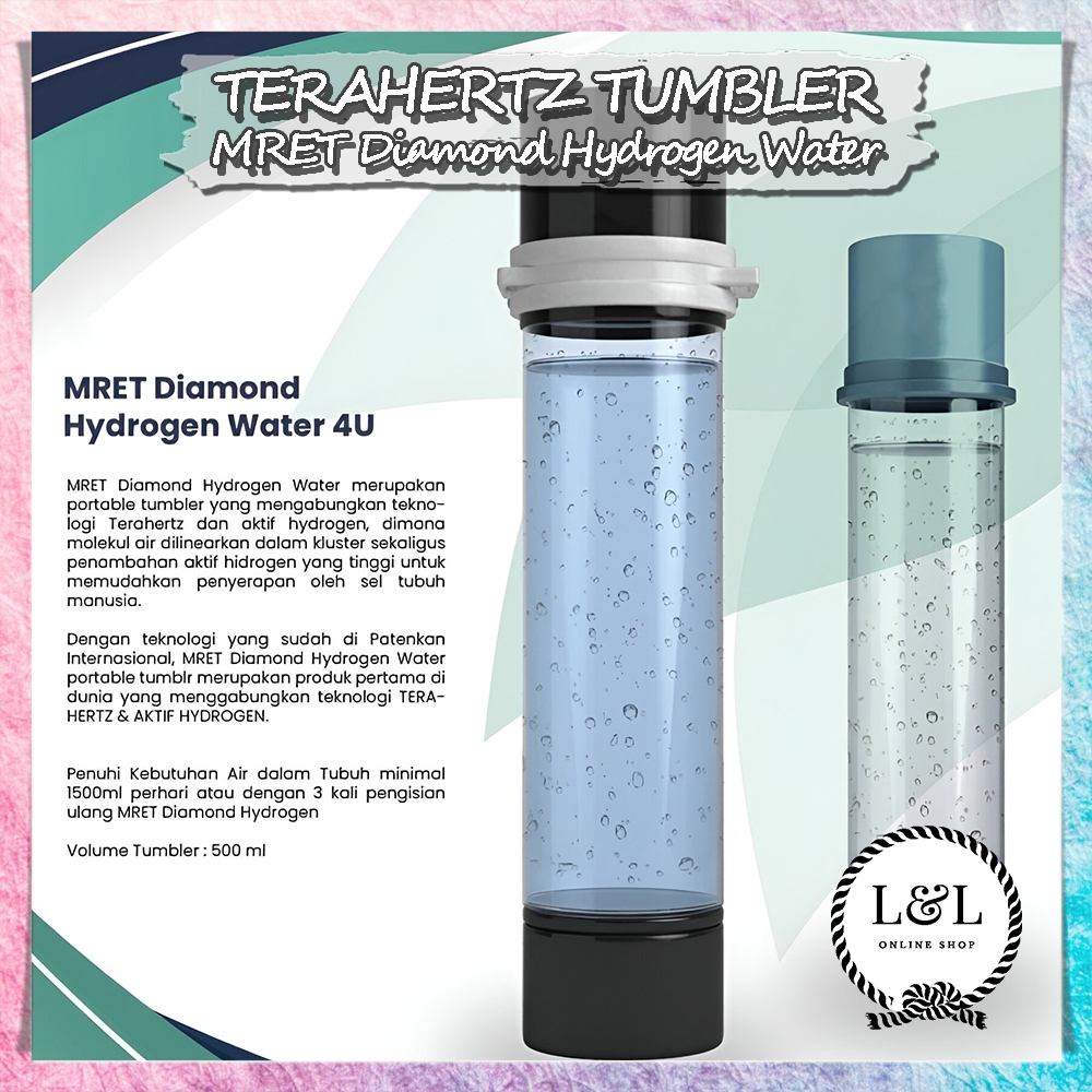 Terahertz Tumblr Mret Diamond Hydrogen Water 500ml Premium Teknologi Terahertz Meningkatkan Kesehata