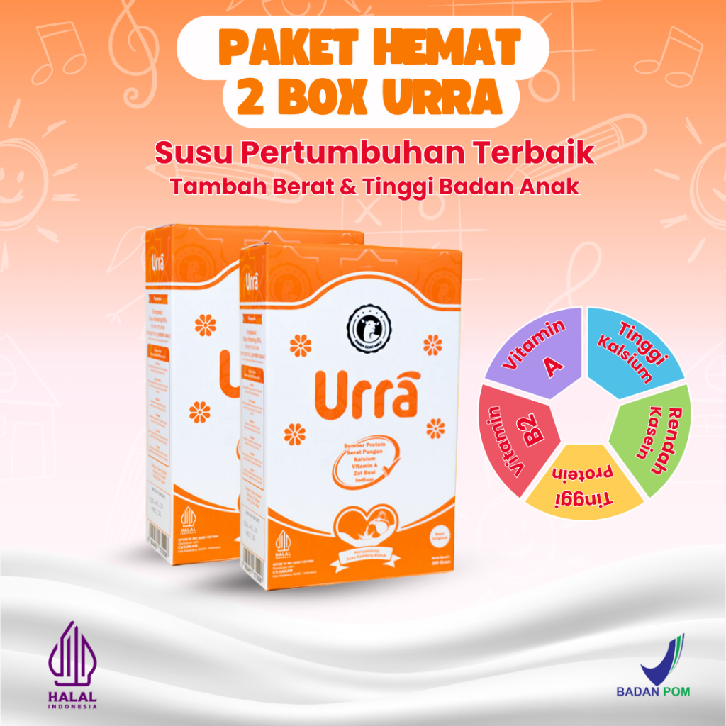 

URRA Susu Kambing Saneen Untuk Penambah Berat Badan & Tinggi Badan Anak - 2 Box