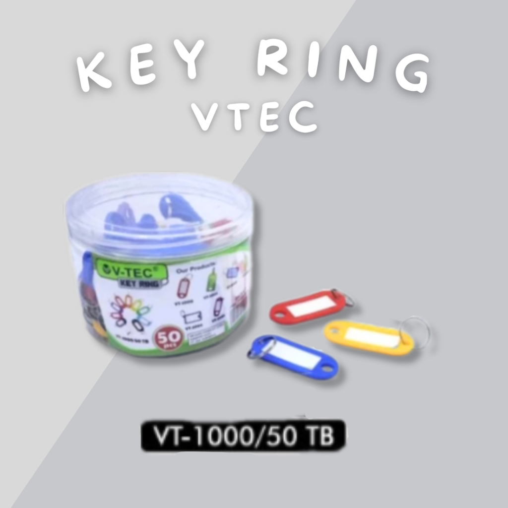 

50 Pcs Key Ring Holder Name Tag V'Tec Color VT-1000 - Gantungan Kunci Nama Label Warna - Nametag Pintu Loker