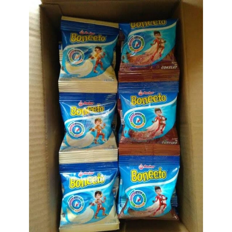 

ANCHOR SUSU BUBUK BONEETO RASA YUMMY CHOCO | | CREAMY VANILLA KEMASAN 1 RENCENG ISI 10 PCS X 25 GR