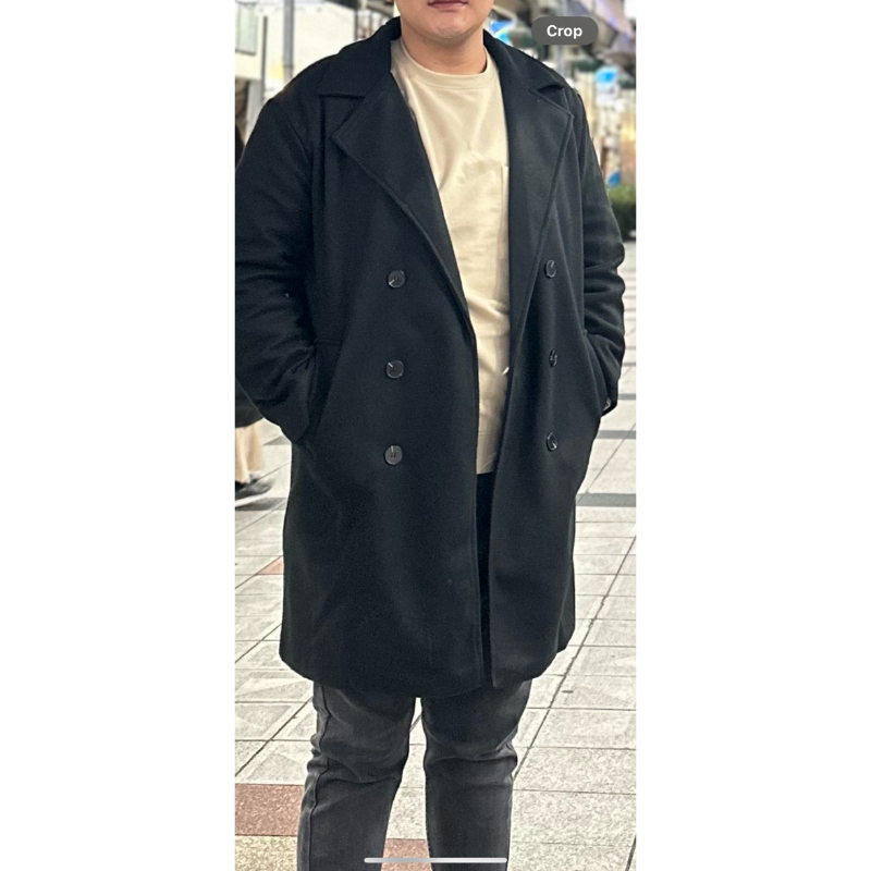 Long coat wool pria winter fur tebal