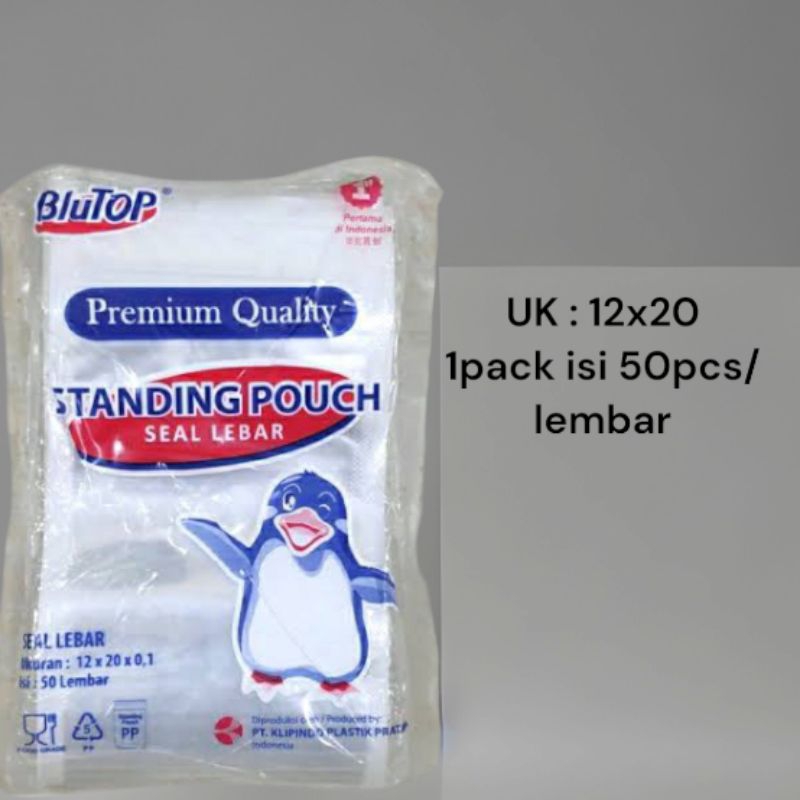 plastik standing pouch 12x20