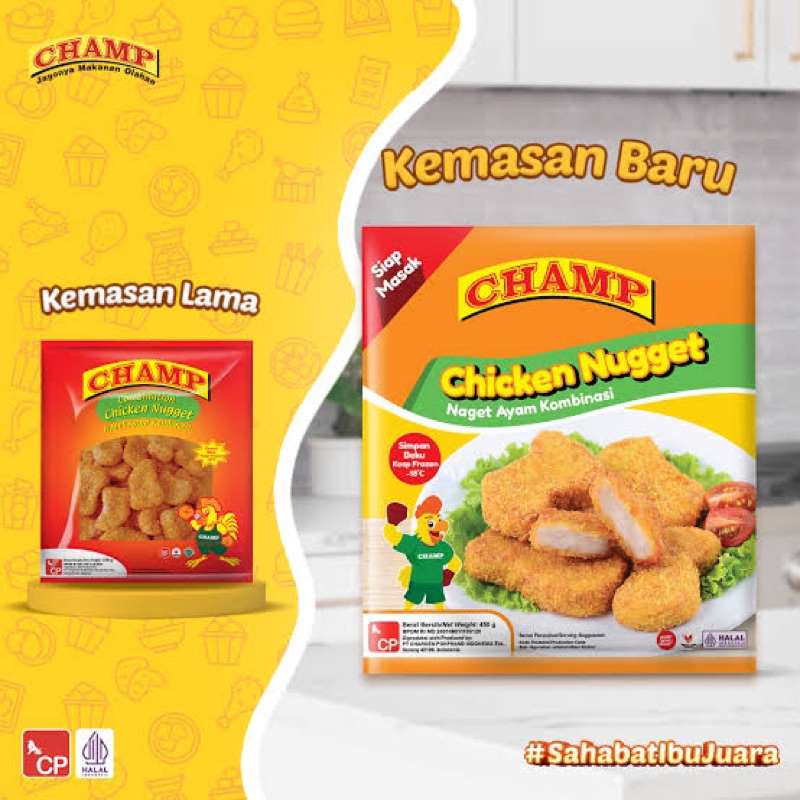 

CHAMP CHICKEN NUGGET 225 GR / 450 GR / 900 GR / CHAMP NAGET AYAM