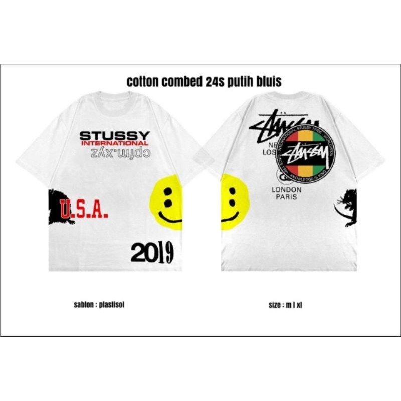 Baju Kaos Distro Premium Tshirt Pria Warna Putih