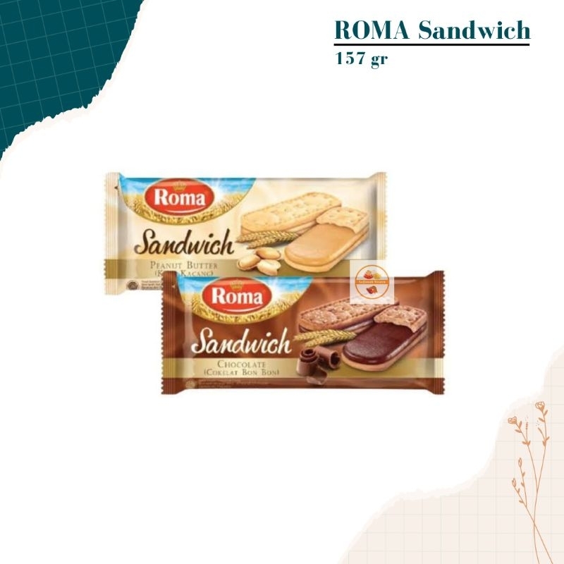 

ROMA Sandwich Coklat / Kacang 157gr | Biskuit