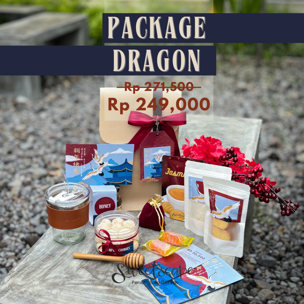 

DRAGON PACKAGE- Chinese New Year Packages 2025 - Kado CNY - Kue Sagu - Permen Sincia - Honey