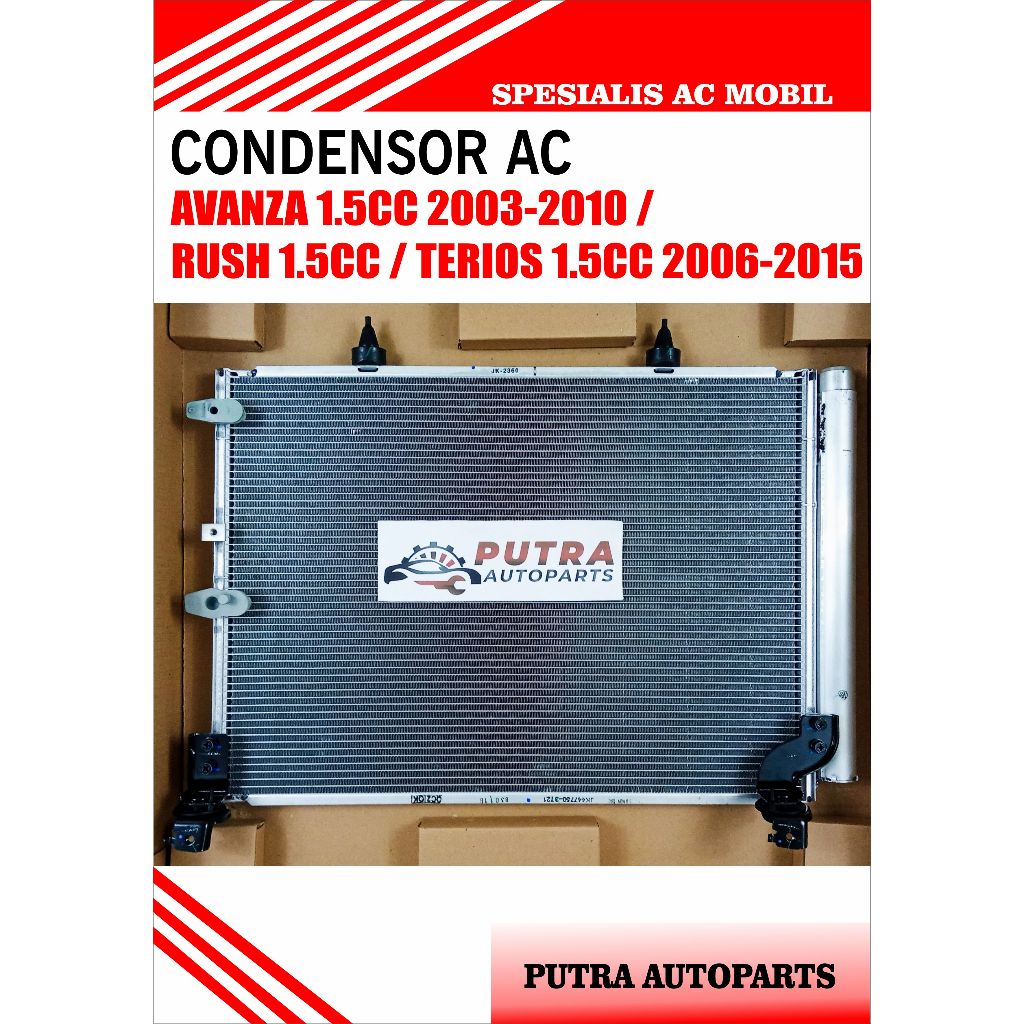 CONDENSOR AC MOBIL AVANZA 1.5CC 2003-2010 / RUSH 1.5CC / TERIOS 1.5CC 2006-2015 (DENSO 447750-3721)
