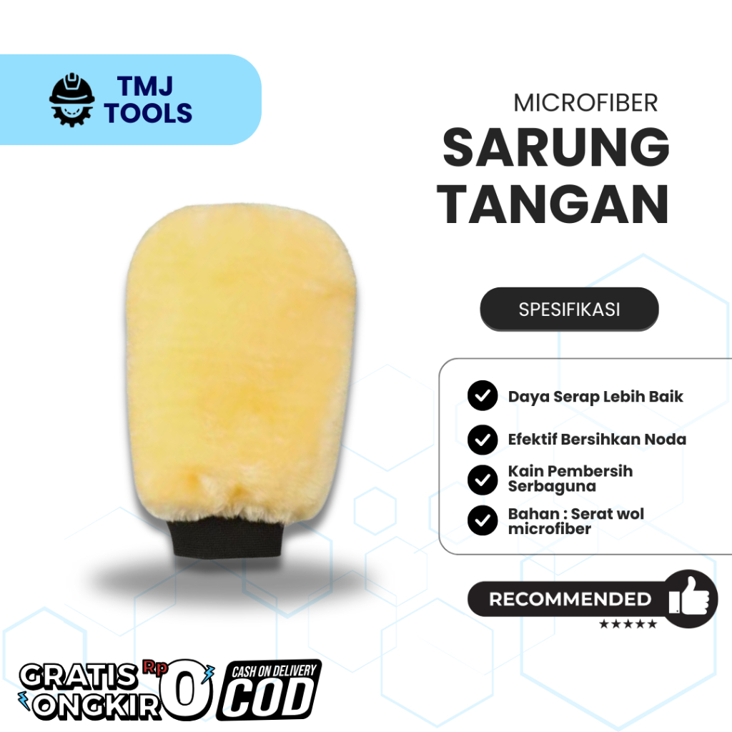 Sarung Tangan Microfiber Cuci Mobil Sarung Tangan Karang LemKain Lap Micro Fiber Handuk Cuci Mobil M