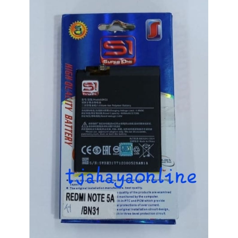 Baterai Double Power S1 Redmi Note 5A/Mi A1/Mi 5x ( 4600mAh )