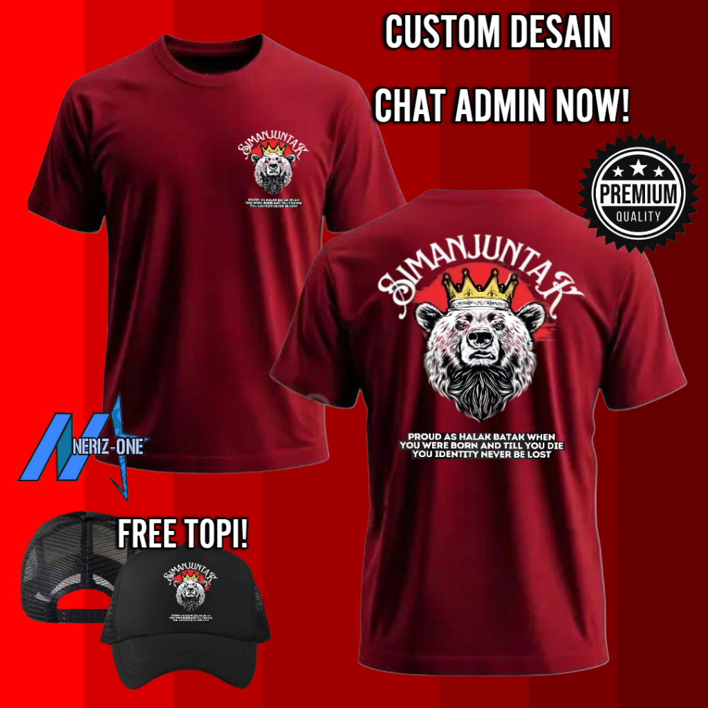 KAOS MARGA BATAK SIMANJUNTAK KEREN SIMPLE TERBARU BAHAN KAOS LEMBUT ADEM NYAMAN DI PAKAI GRATIS TOPI