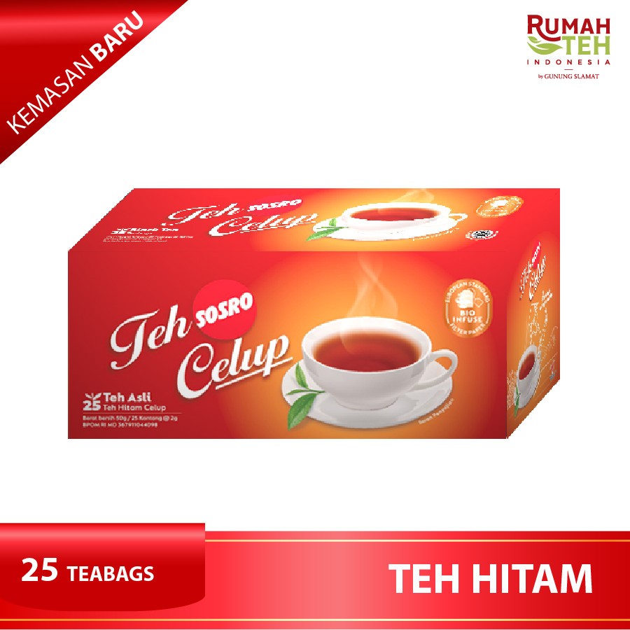 

TEH CELUP SOSRO BLACK TEA 25 BAGS / Teh Sosro Celup Hitam Alami 25 Bags