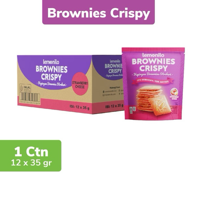 

12 Pcs (1 Ctn) Lemonilo Brownies Crispy Strawberry Cheese 35g