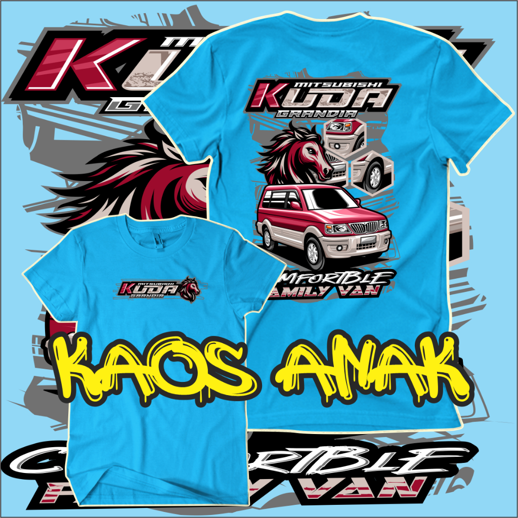 KAOS ANAK MITSUBISHI KUDA GRANDIA COMBED 24S