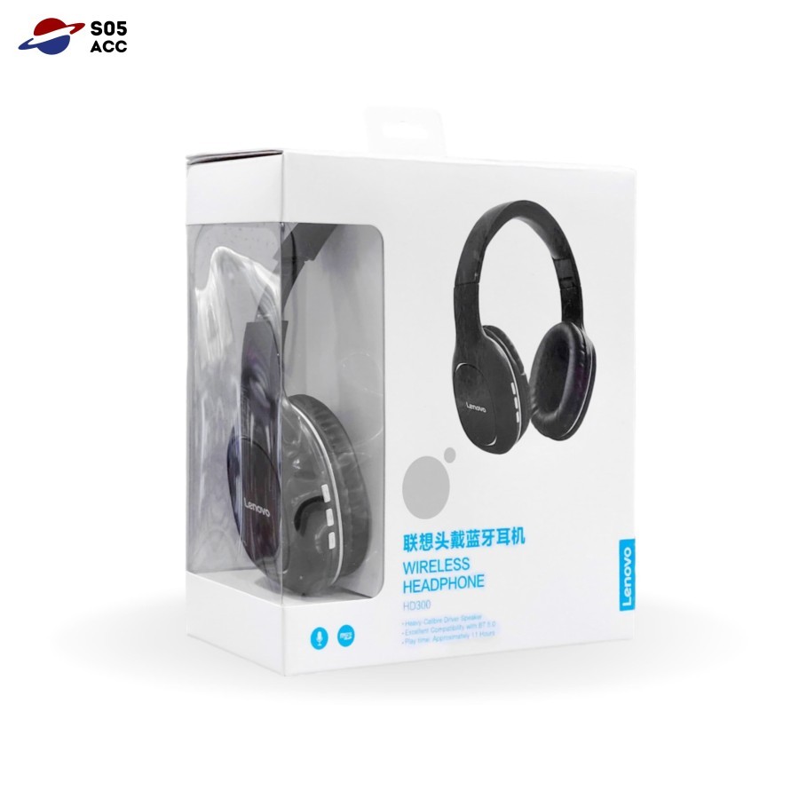 Headphone Lenovo HD300 Bluetooth Gaming Super Bass