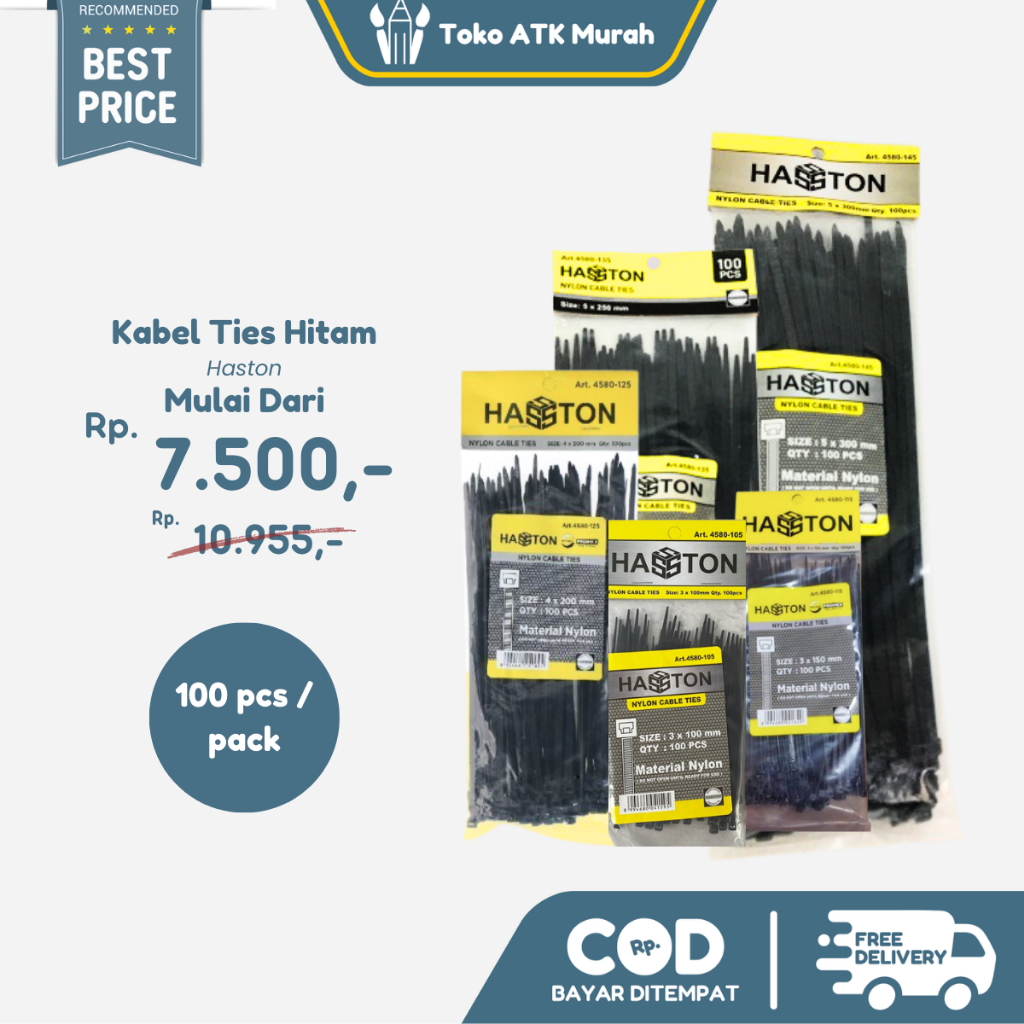

Kabel Ties Tis Haston Prohex Hitam 10cm / 15 cm/ 20 cm / 25 cm / 30 cm Kabel Serut