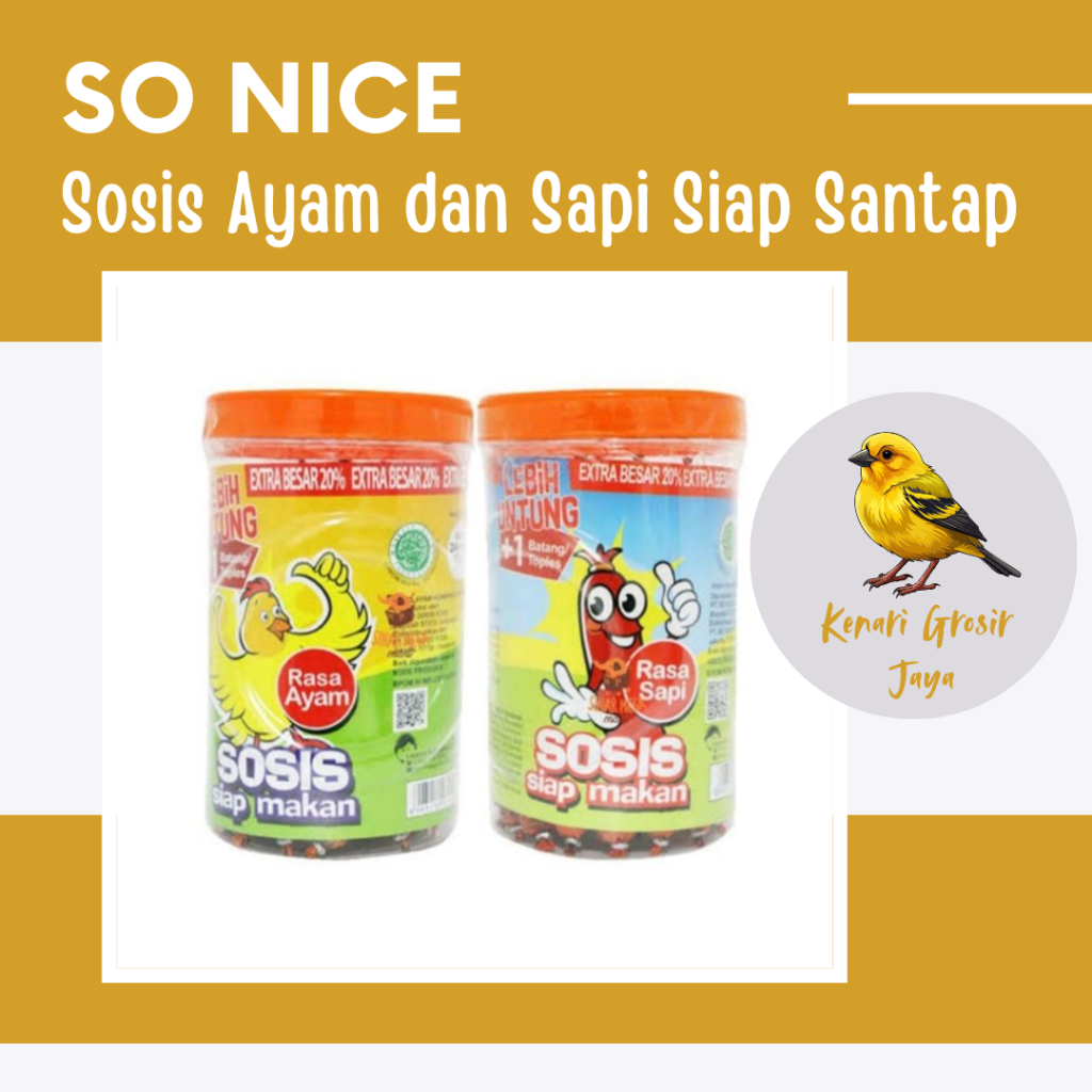 

Sonice Sosis Ayam dan Sapi Toples 21 Gram x 25 Pcs