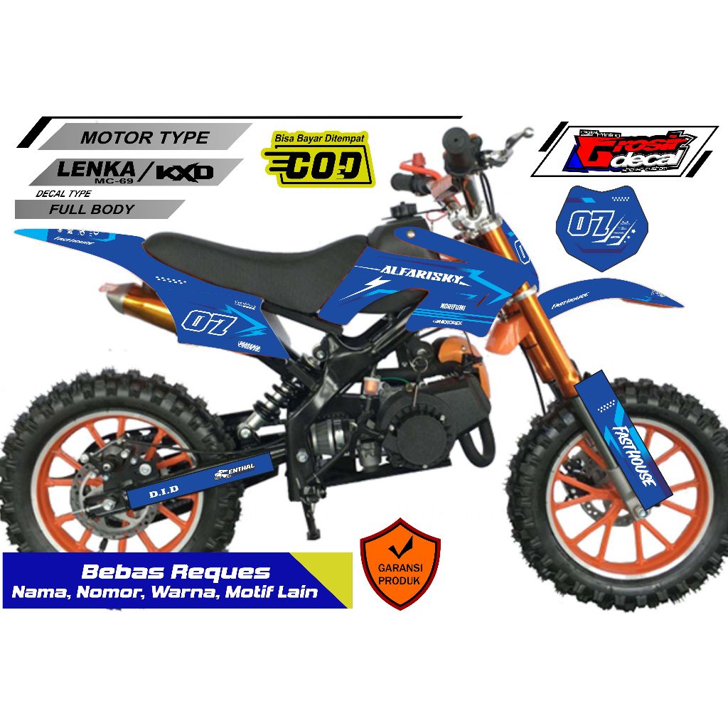 Stiker Striping Trail Mini KXD / LENKA MC69 50cc Full Body Striping Mini trail KXD / LENKA 50cc