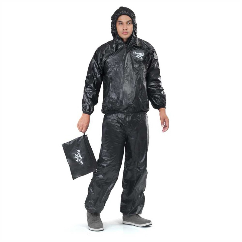 Jas Hujan Pria Wanita Reebok Asli Original Tebal Anti Tembus