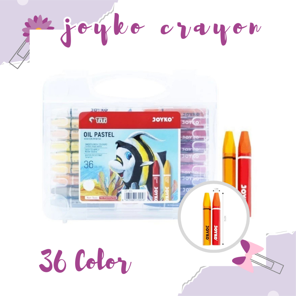 

Crayon Joyko-Krayon Warna-Oil Pastel-Crayon Joyko Isi 36 I Oil Pastel Aman