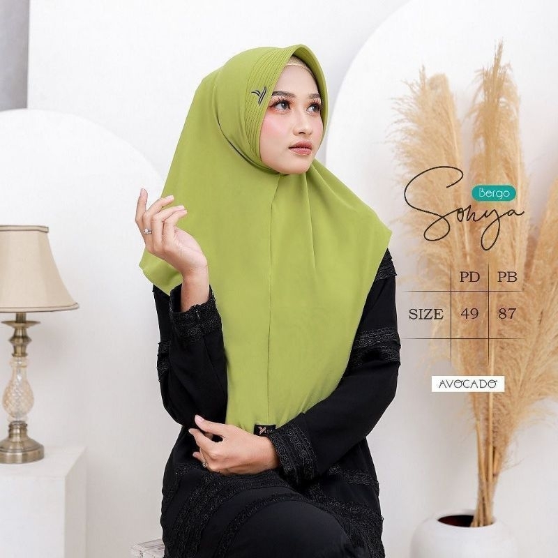 Bergo Sonya ORI by Yessana // Jilbab Instan Pad - Bordir Logo Yessana - Jersey Arsy