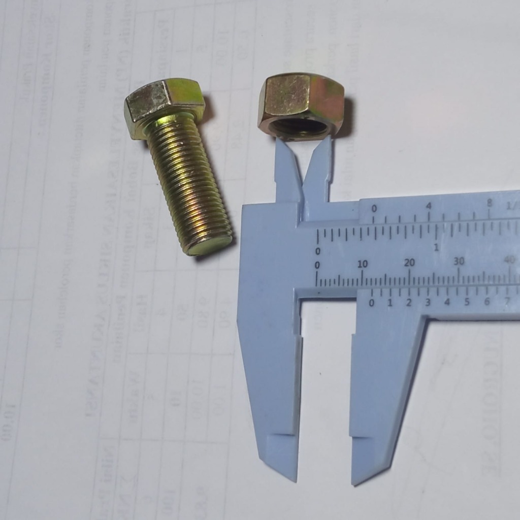 (RAK 3C) BAUT MUR KUNING M12 X 30 baut mur kuning m12 per pcs