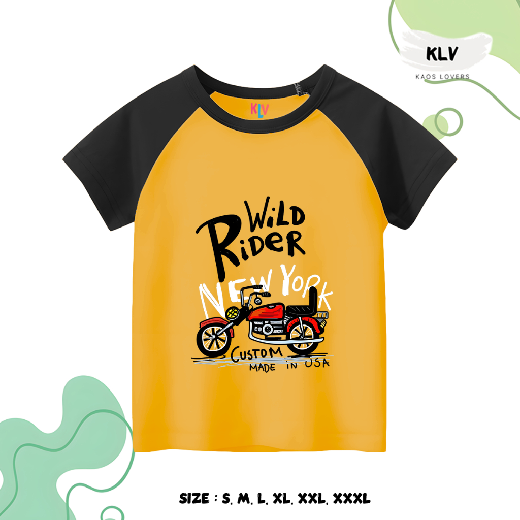 Kaos Raglan Anak Motif Rider Original Distro 30s Sablon