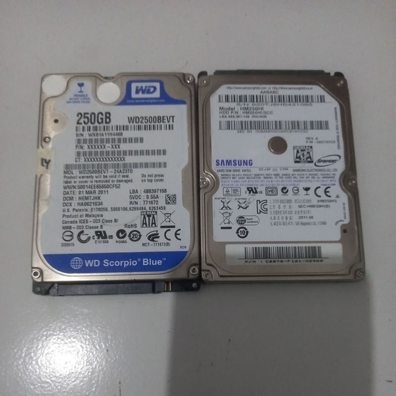 Jual Hardisk Bekas Laptop 250Gb