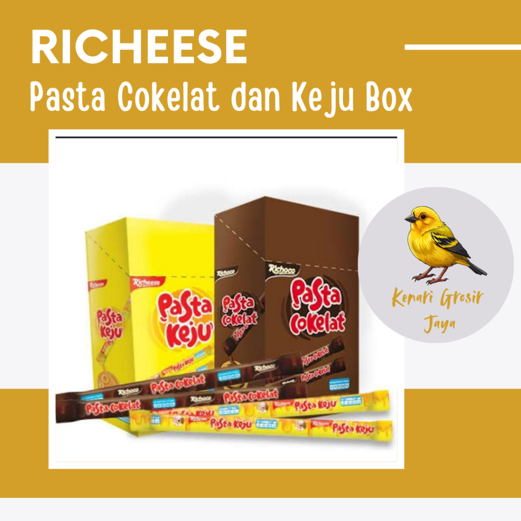 

Richeese Pasta Keju dan Cokelat Box 6 Gram x 30 Pcs