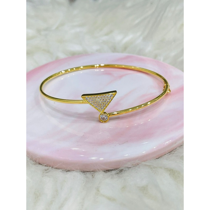 gelang bangle segitiga permata cantik emas asli kadar 875