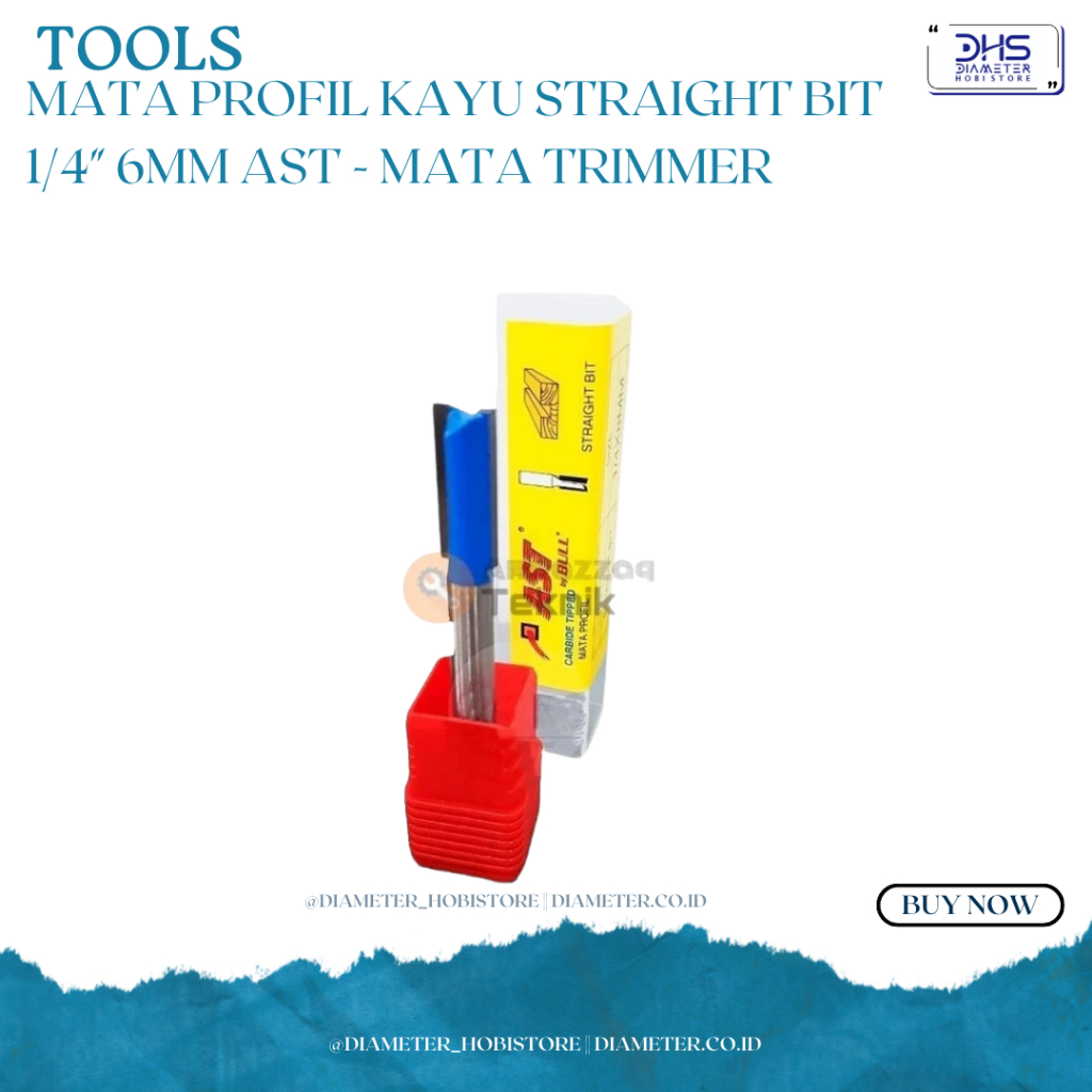 Mata Profil Kayu Straight Bit 1/4"  AST - Mata Trimmer