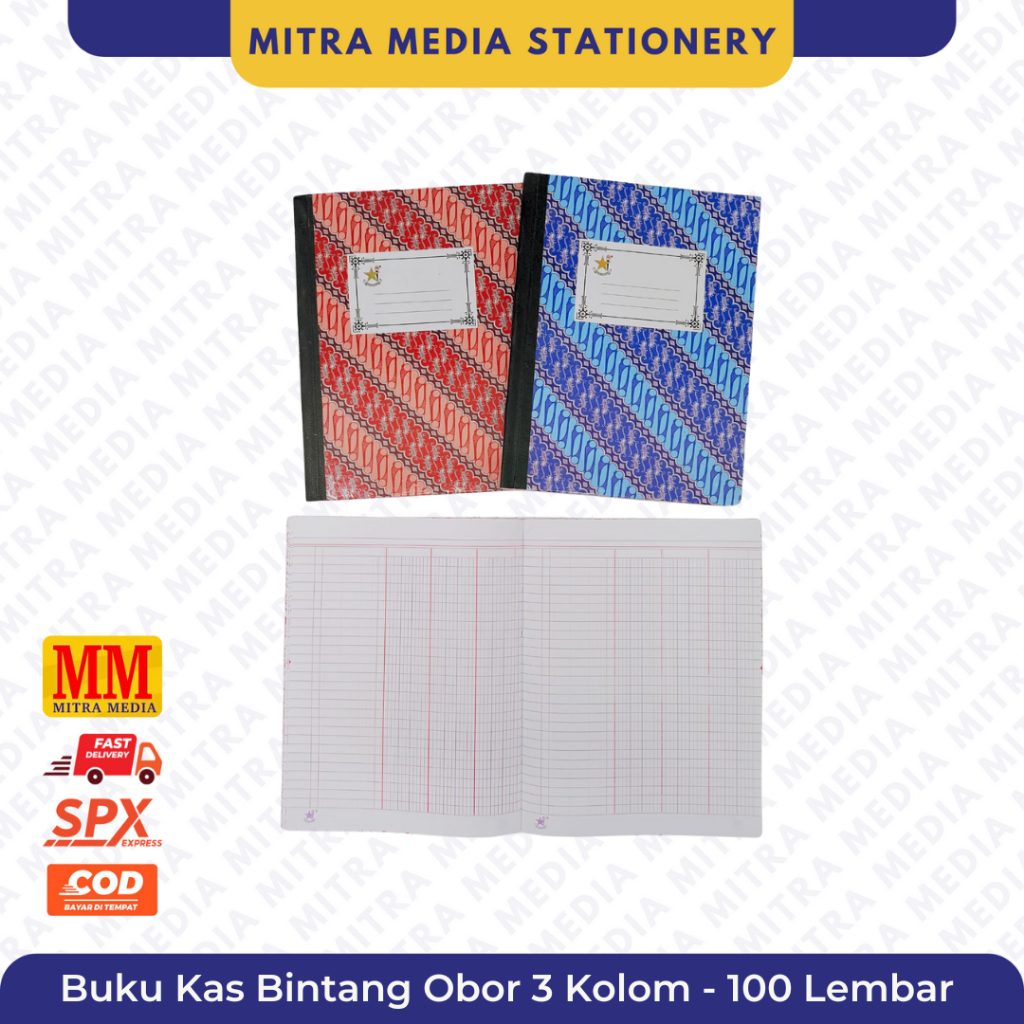 

Buku Kas 3 Kolom Folio Quarto Kwarto Bintang Obor Hard Cover ( 100 Lembar )