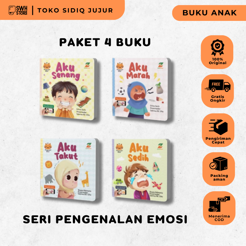 1 set = 4 buku Seri Pengenalan Emosi. Buku Anak ZiyadBooks / Ziyad Books