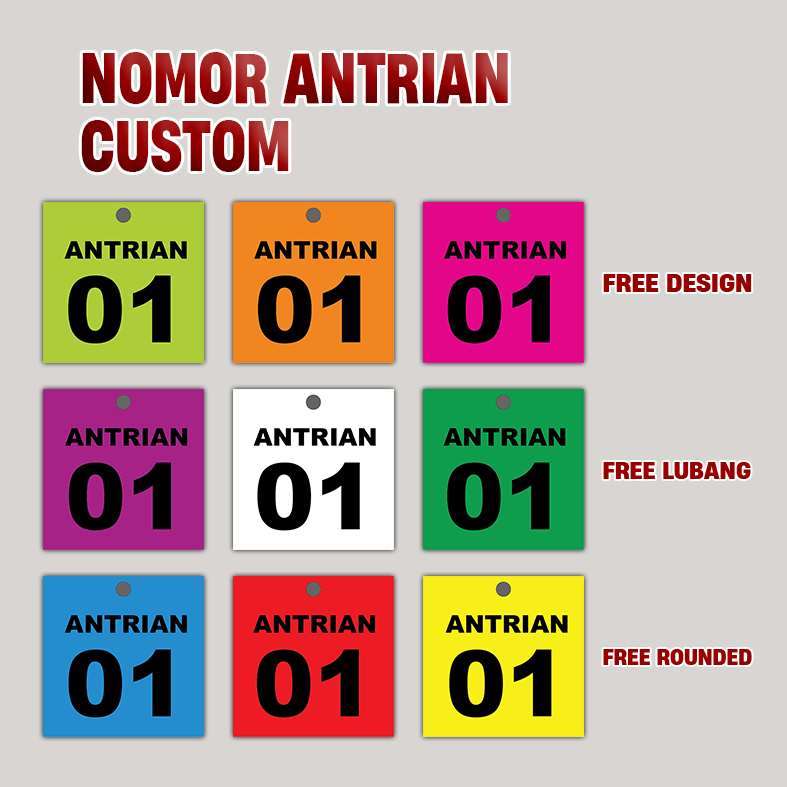

0065 Kartu Antrian, Nomor Antrian, Nomor Live, Nomor Gantungan, Nomor Parkir, costum