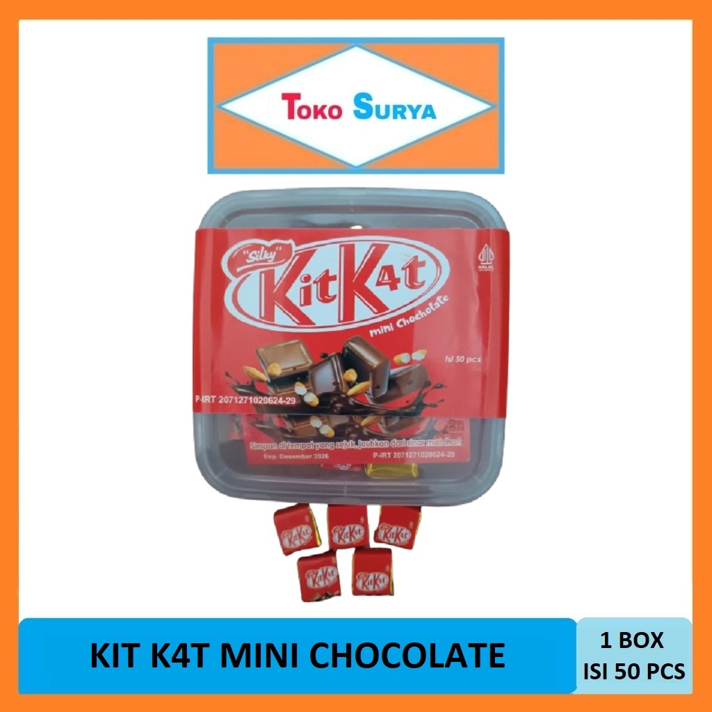 

KIT K4T Mini Chocolate Silky Cokelat Petak 1 Box Isi 50 Pcs