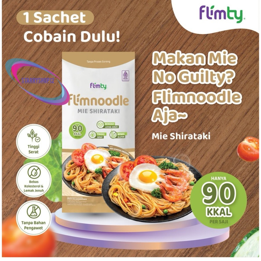 

Flimnoodle mie shirataki tanpa proses goreng flimty per sachet