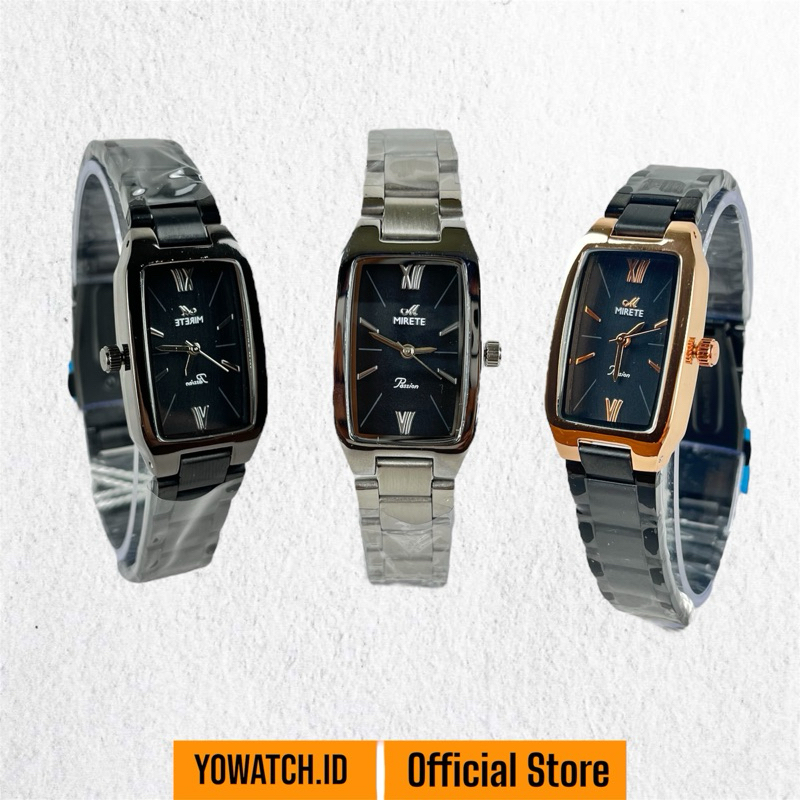 Original Jam Tangan Mirete Rantai Segi Water Resistant Bahan Halus | Free Box
