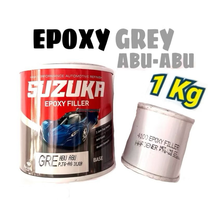 Suzuka Epoxy Filler Grey 1kg Epoksi Abu-abu Poksi Abu Poxy Primer Dasaran