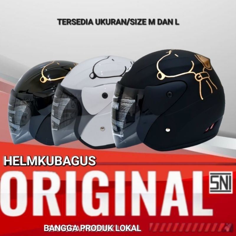 Helm SNI uk L gambar karakter cewek cowok remaja dewasa ukuran besar L bisa untuk wanita berhijab