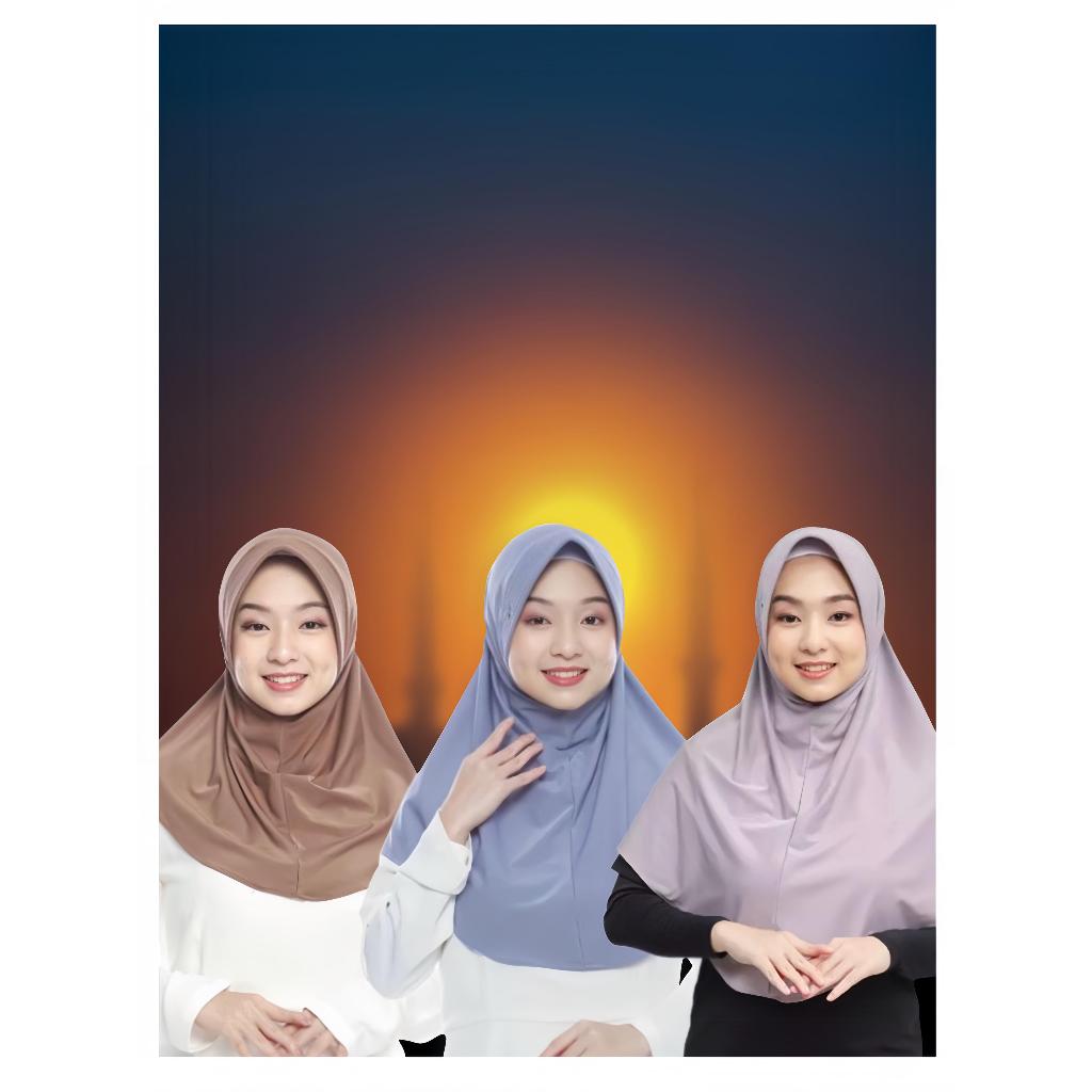 Jilbab Bergo Oval Hamidah Ukuran L/M/S | Kerudung Sport Bergo Hamidah | Hijab Bergo Sport Jersey