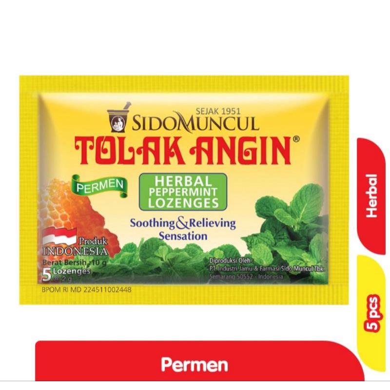 

Sidomuncul Tolak Angin Herbal Lozenges Permen