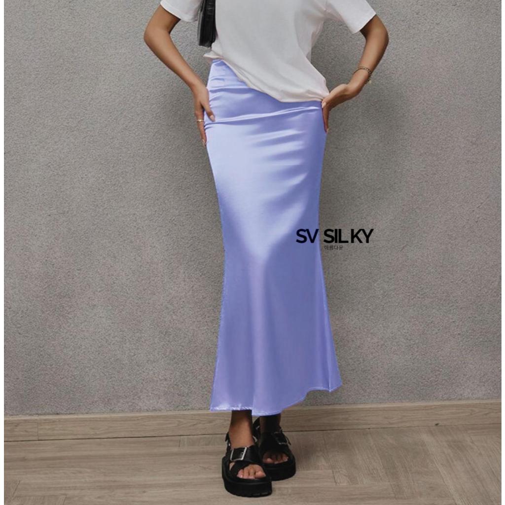 SV Silky [Rok Satin Suzy 90CM] - Rok Satin Premium - Rok Silky Premium - Satin Long Skirt - Rok Sati