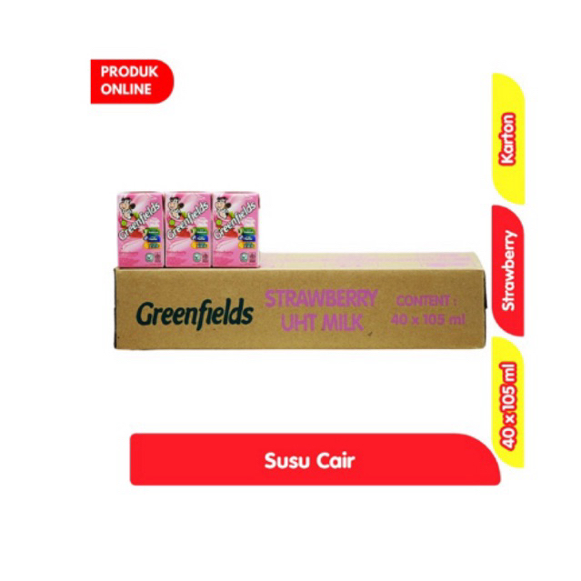 

Greenfields Susu UHT Strawberry 40 x 105 ml
