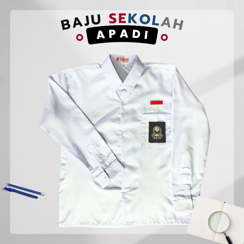 Baju Seragam Putih SMA Lengan Panjang | Kemeja Seragam SMA Lengan Panjang