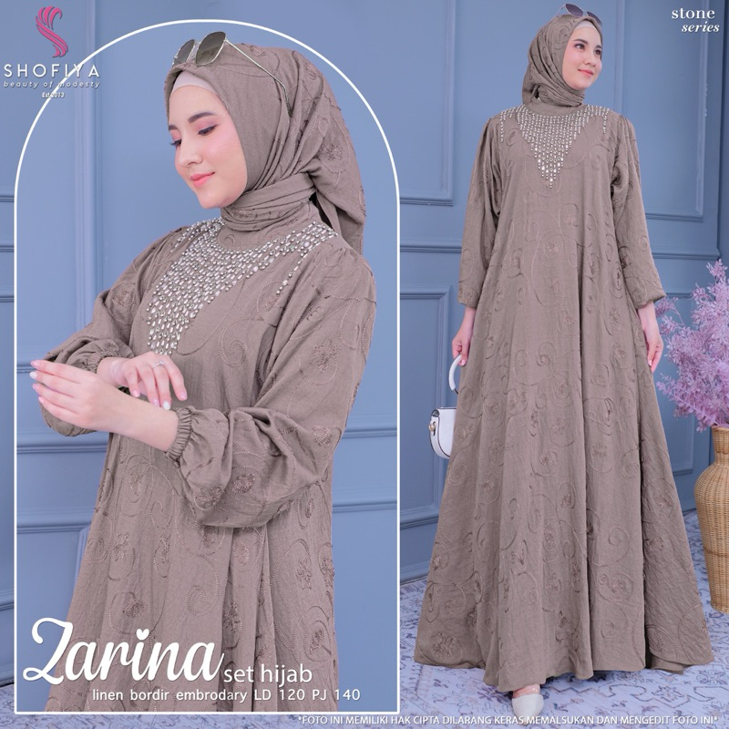Zarina set hijab by shofiya / gamis set hijab / zarina shofiya / original shofiya / shofiya jumbo / 