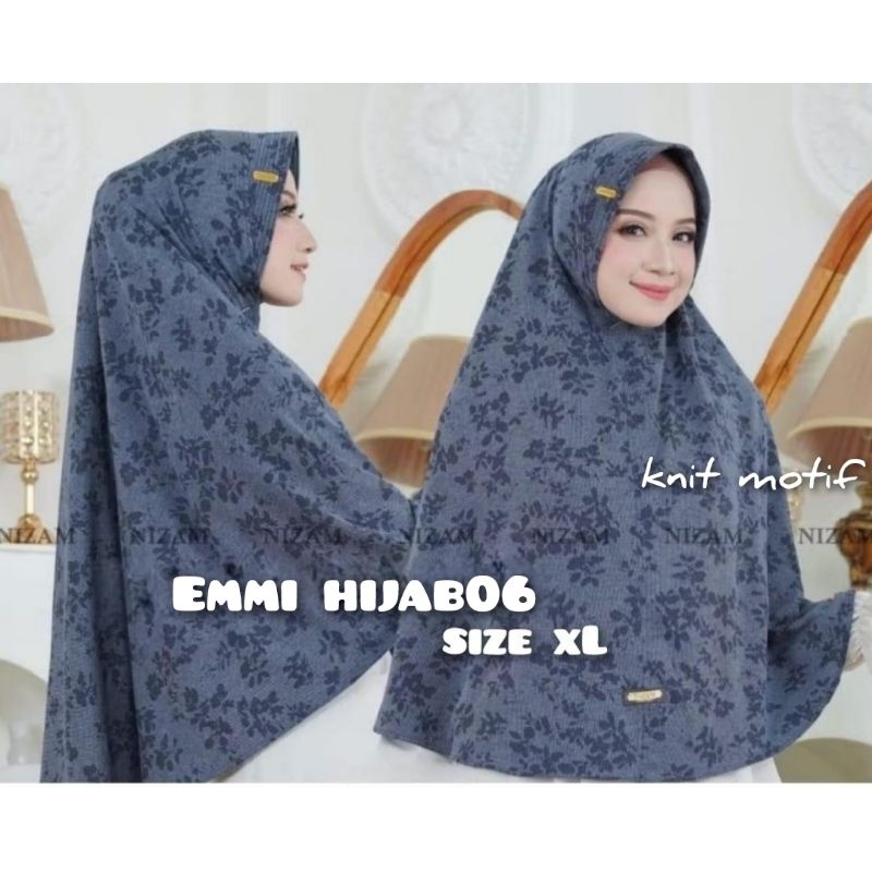 Hijab bergo pet knit jumbo XL motif terbaru|khimar bergo pet knit motif jumbo xL