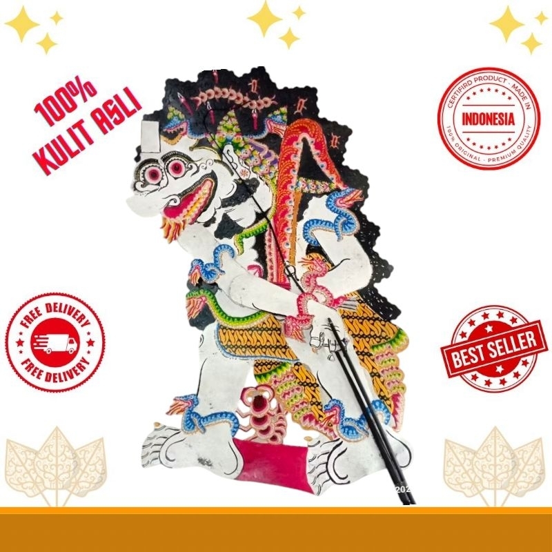 BUTO AMRAL BRAHALA SEWU / TRIWIKROMO -+ 80 cm Wayang Kulit Buto Jumbo Standar Pedalangan