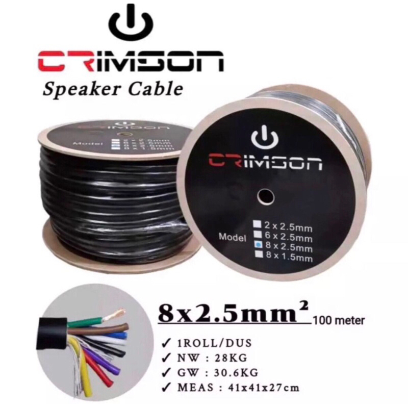 15 Meter Kabel Speaker Crimson isi 8 Ukuran 8x2,5 8x2.5 Kabel spiker crimson 8x2,5 8x2.5 Tahan panas