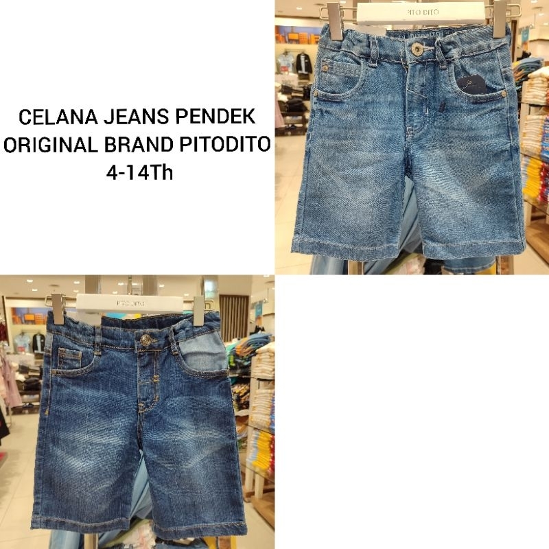 CELANA JEANS PENDEK ANAK LAKI-LAKI ORIGINAL BRAND PITODITO (4-14Th) NN'23